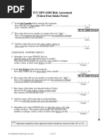 TCU HIV/AIDS Risk Assessment (Taken From Intake Form) : USE Answer Card B