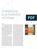 Andrea Fraser - From The Critique of Institutions To An Institution of Critique