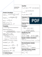 Intro To Stats Formula Sheet