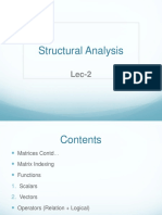 Structural Analysis MATLAB Matrix Functions