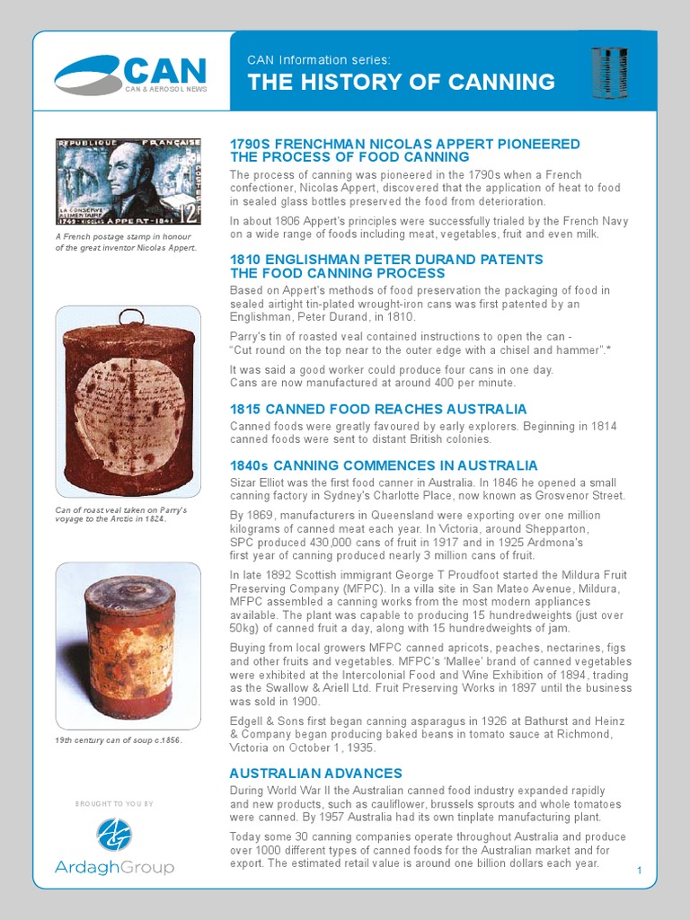 History Can | PDF | Canning | Food Science