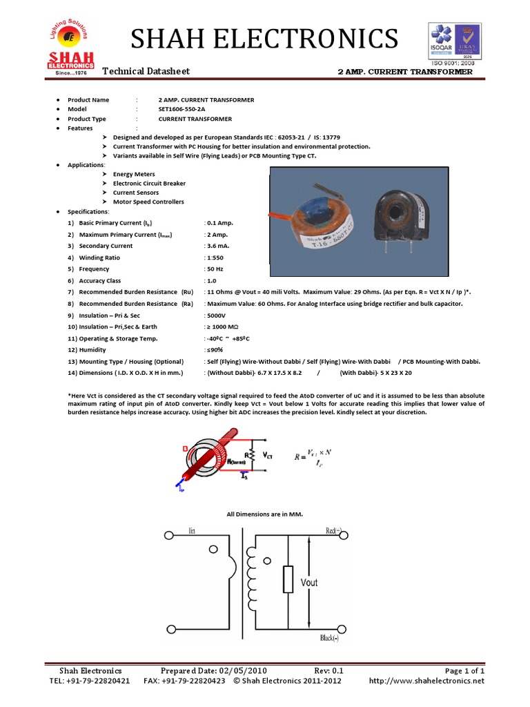 2 Amp Current Transformer | PDF