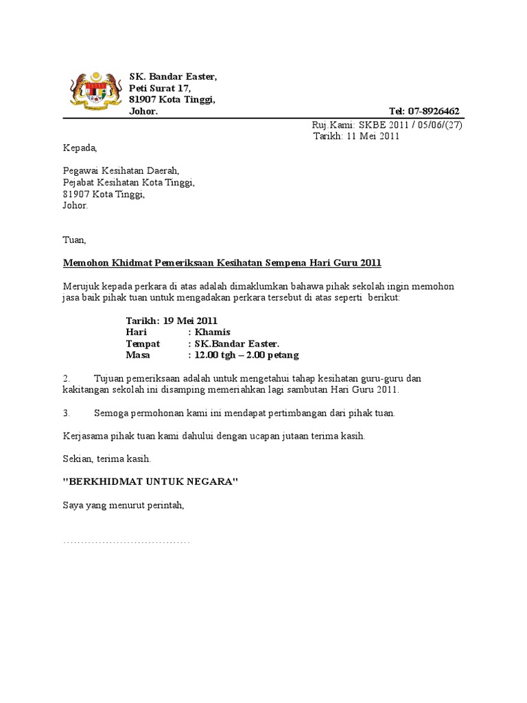 Surat Pemeriksaan Kesihatan Pdf