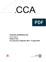 ACCA - F4 (ENG) Corporate and Business Law - Progress Tests
