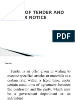 Types of Tender and Tender Notice