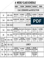 9-A Class Schedule