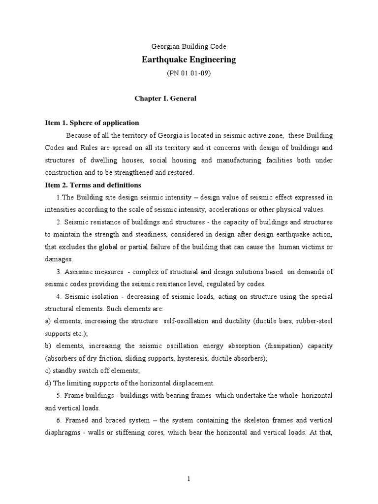 Building Code Earthquake Engineering (PN 01.0109) PDF Deep Foundation Earthquake
