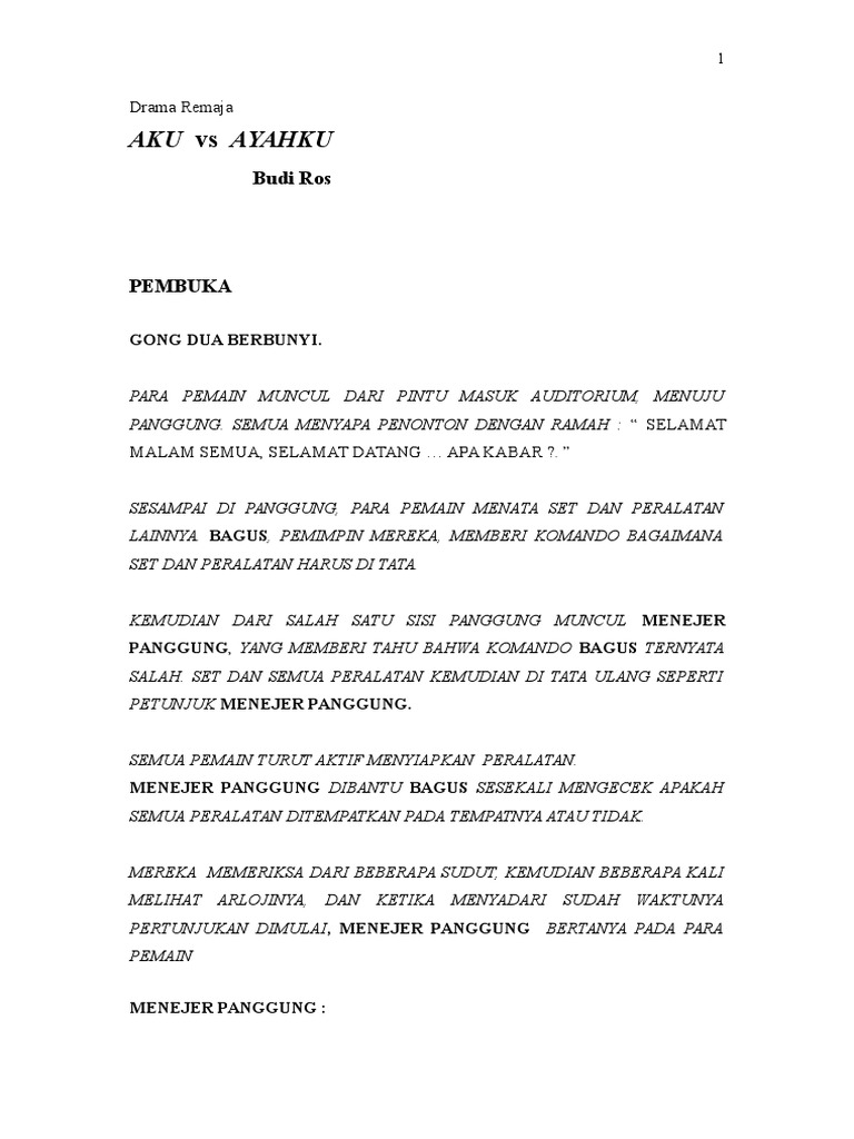 Contoh Naskah Drama