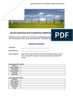 Hyperloop Pod Competition Additional Data Form