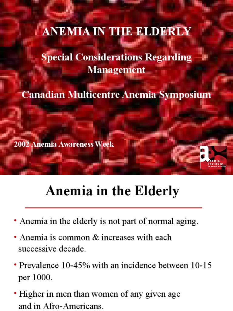 Managing Anemia in the Elderly | PDF | Anemia | Medical Specialties