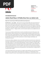 Download Adobe Flash Player 10 Public Beta Now on Adobe Labs by Sunil Gupta SN2988680 doc pdf