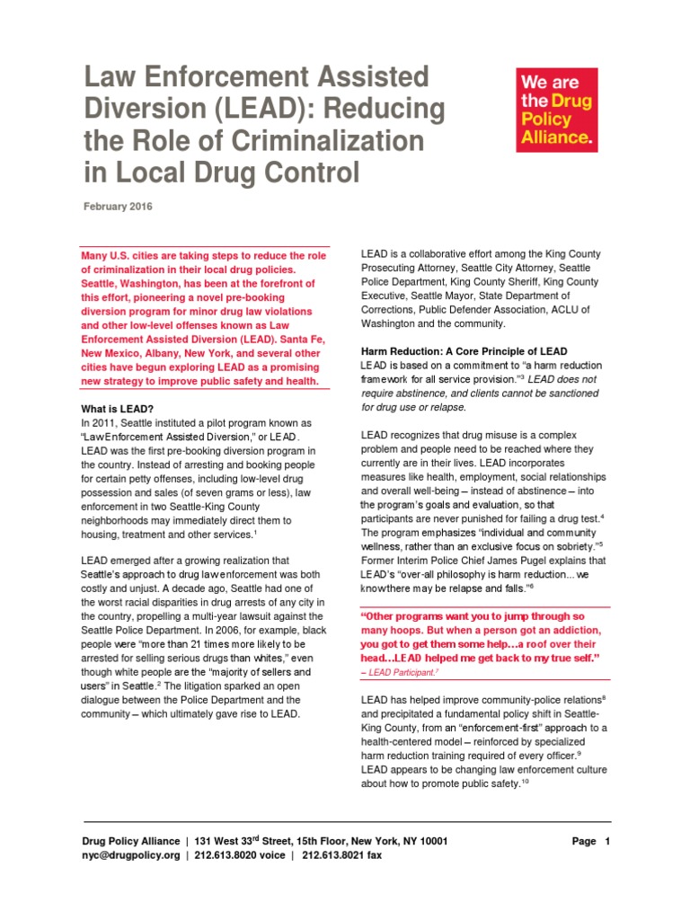 DPA Fact Sheet Law Enforcement Assisted Diversion (LEAD) (Feb. 2016