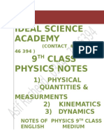 Complete Notes On 9th Physics by Asif Rasheed