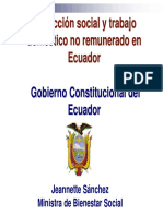 Protecci Protección Social y Trabajo N Social y Trabajo Doméstico No Remunerado en Stico No Remunerado en Ecuador