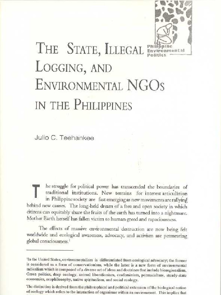 The State, Illegal Logging, and Environmental NGOs in The Philippines