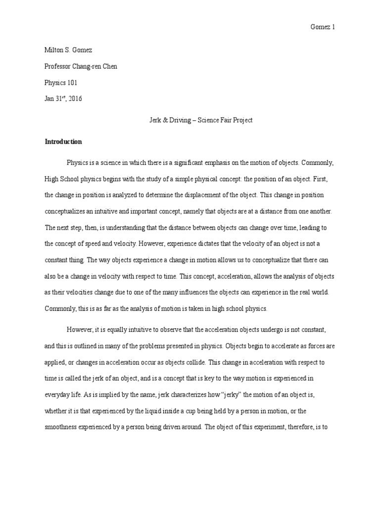 Sample Lab Report PDF Acceleration Velocity