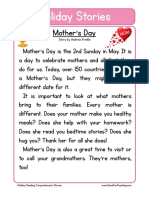 Holiday Stories Comprehension Mothers Day
