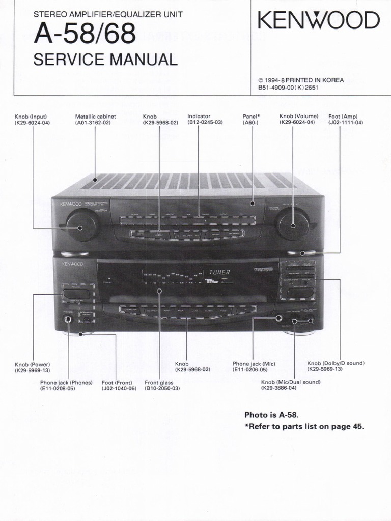 Kenwood A-58 A-68 SM | PDF