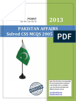 Pakistan Affairs Solved MCQs 2005 to 2013
