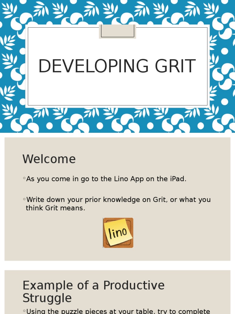 Developing Grit: Strategies and Activities | PDF | Career & Growth ...