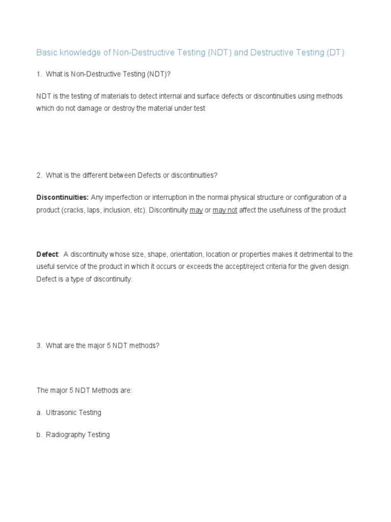 Non-Destructive Testing Overview | PDF | Nondestructive Testing | Inductor