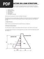 Forces Acting on a Dam Structure