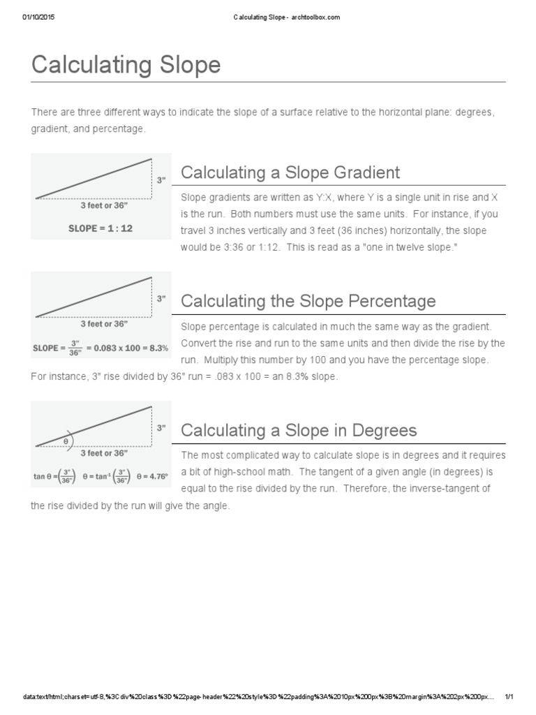 Calculating Slope - Archtoolbox | PDF | Geometric Measurement | Civil ...