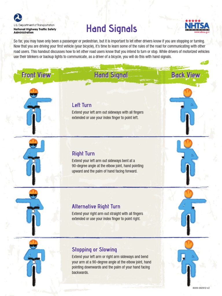 Hand Signals For Cyclist | PDF