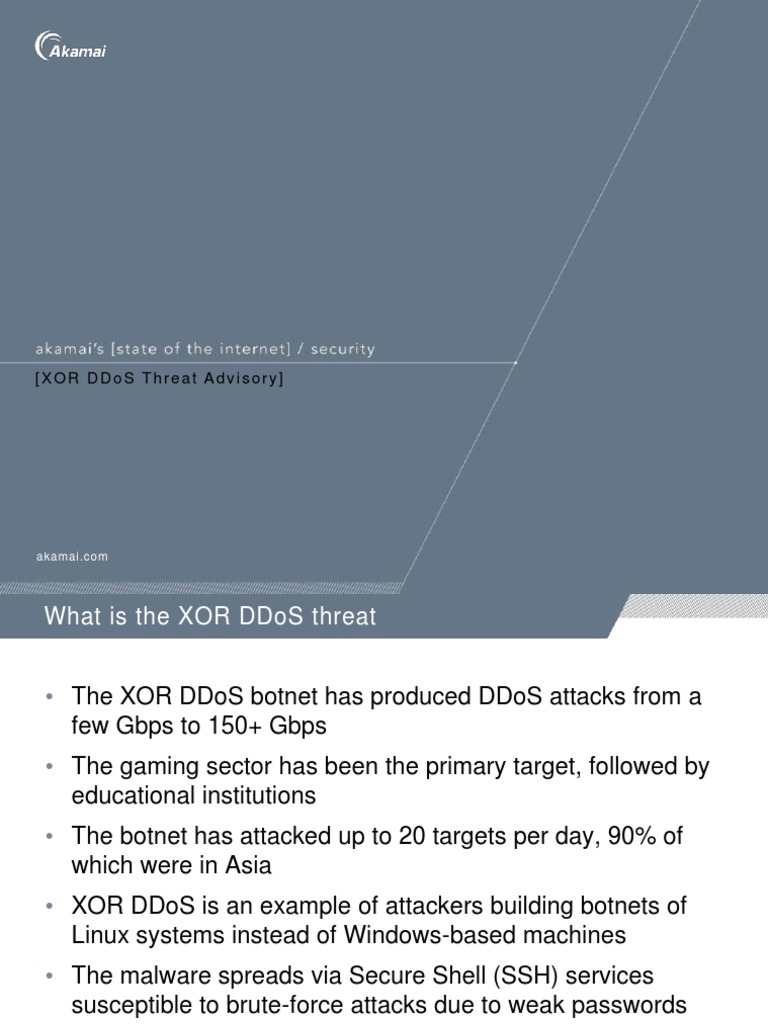 XOR DDoS Malware Cloud Security Threat Advisory Slideshow | PDF ...