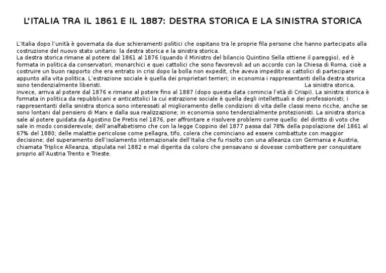 Differenza Tra Destra E Sinistra Storica