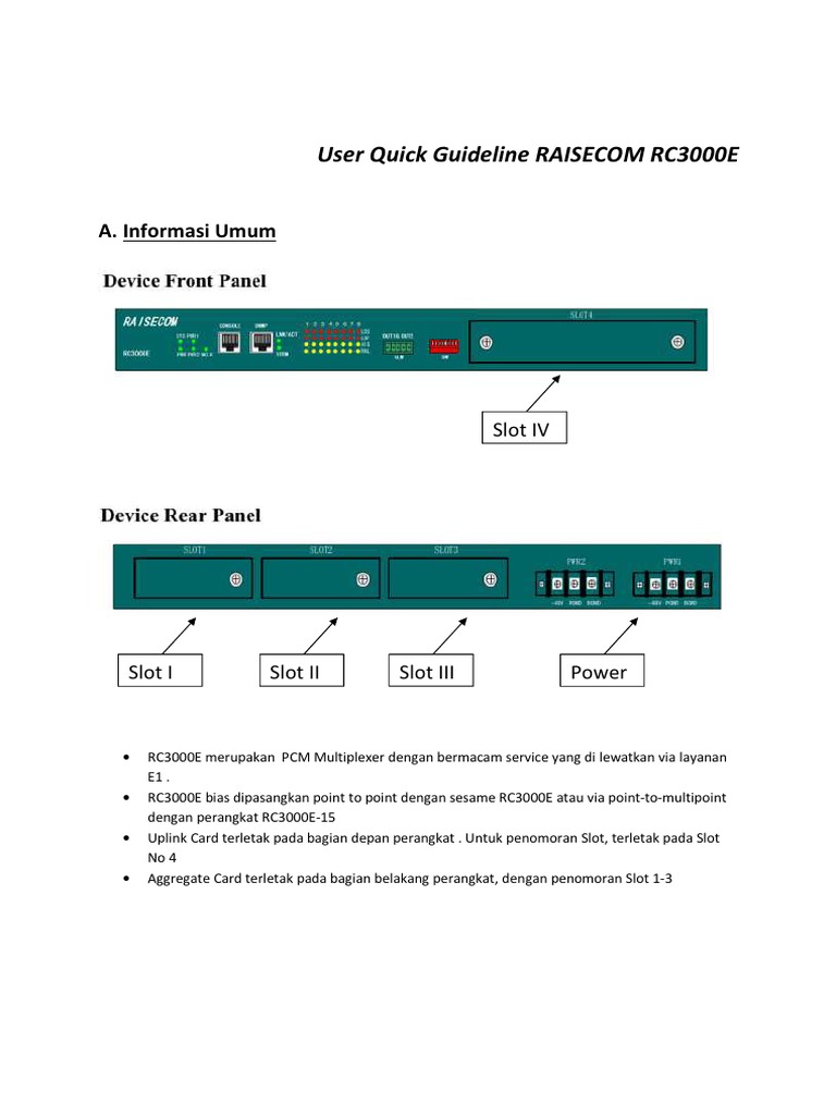 Quick Userguide RAISECOM RC3000E PDF | PDF