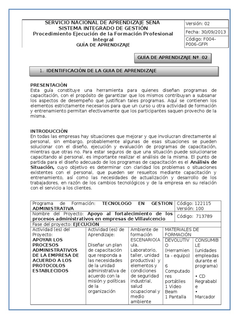 Guía para Diseño de Capacitación SENA | PDF | Contabilidad | Diseño