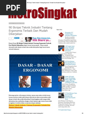 Skripsi Teknik Industri Tentang Ergonomi Pdf Pejuang Skripsi
