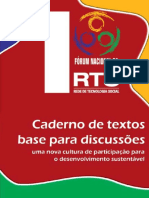 1 Forum Rede de Tecnologias Sosciais - Cuaderno Textos Base