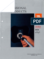 JBL - Listino Prezzi Professional Audio (Anche Urei, BGW, Ortofon, MicroAudio e Seck) (1991-01)