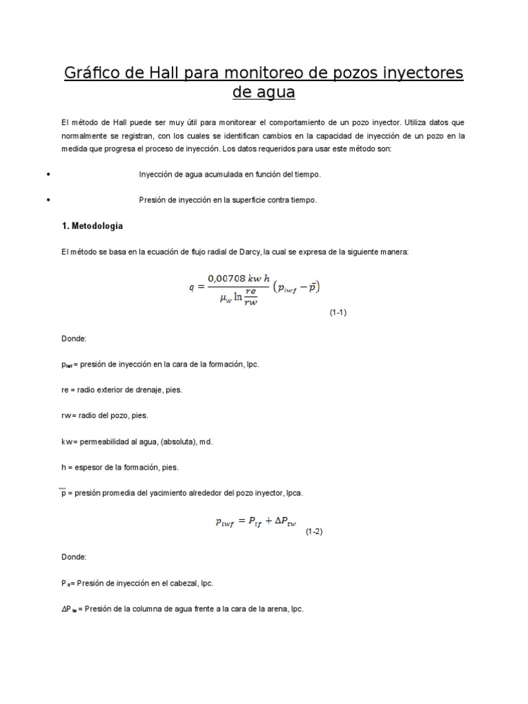 Gráfico de Hall para Monitoreo de Pozos Inyectores de Agua | PDF ...