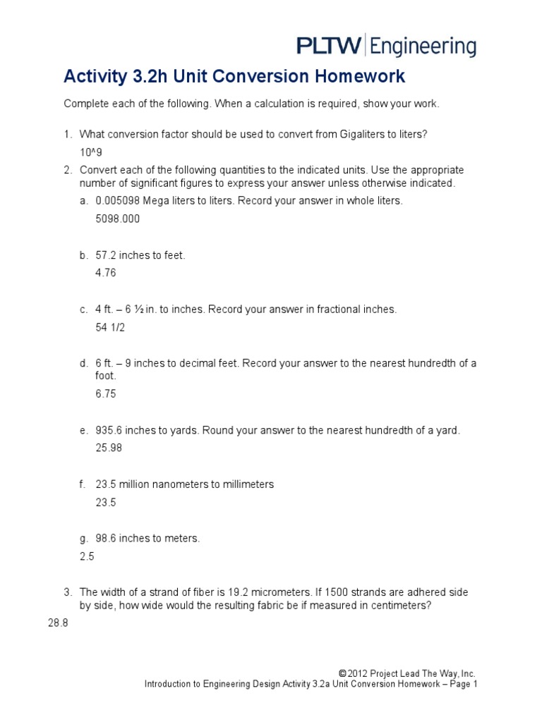 3 2 H A Unitconversionhomework | PDF | Foot (Unit) | Inch