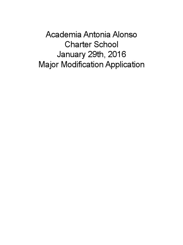 Academia Antonia Alonso Charter School January 29th, 2016 Major