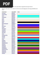 HTML Colors: Color Name Color HEX Color