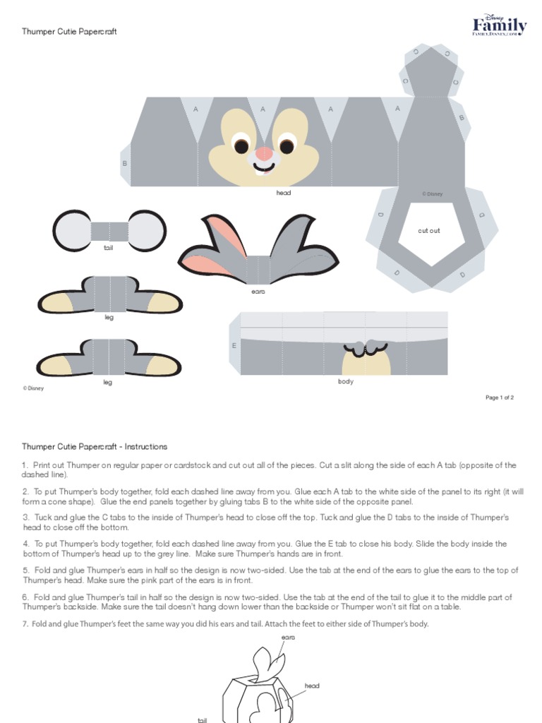 Thumper Cutie Papercraft Printable 0210 PDF | PDF