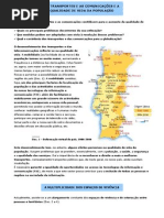 Os transportes e as comunicações e a qualidade de vida da população (11.º)