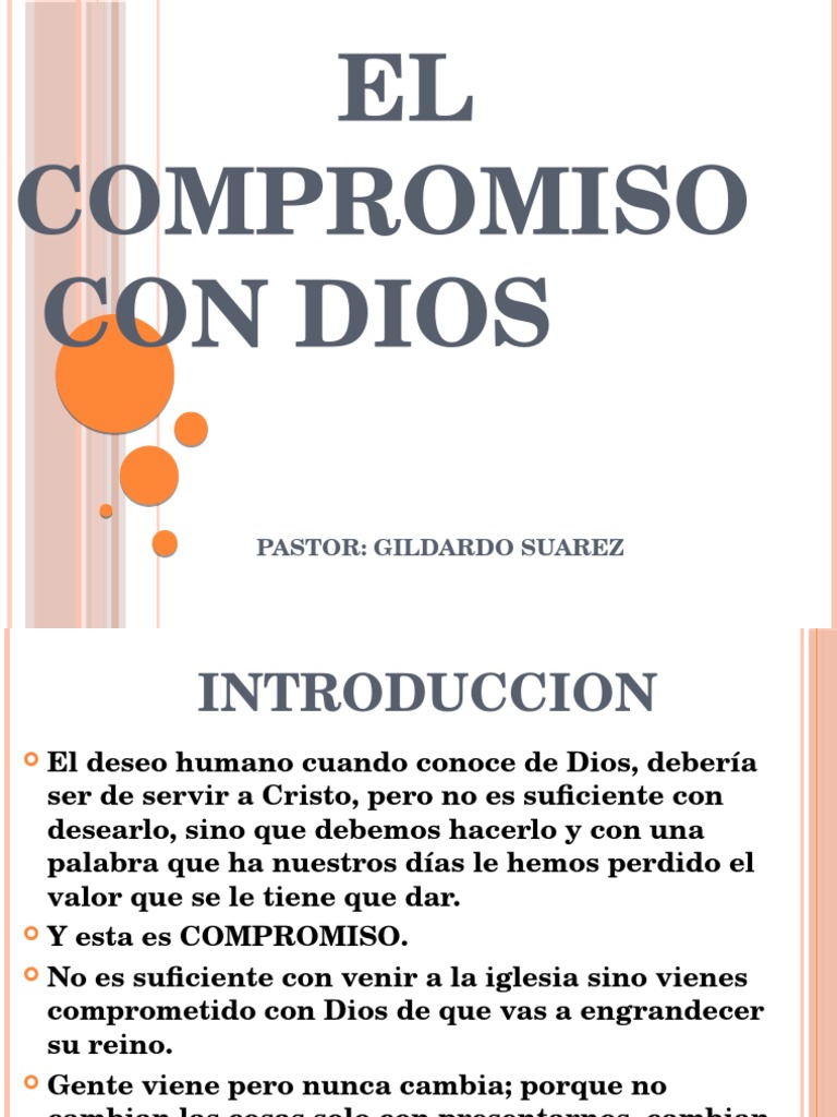 El Compromiso Con Dios (1) Dios