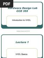 Hardware Design Lab CCE 355: Introduction To VHDL