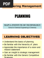 Engineering Management: Planning