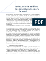 El Uso Inadecuado Del Teléfono Móvil y Sus Consecuencias para La Salud