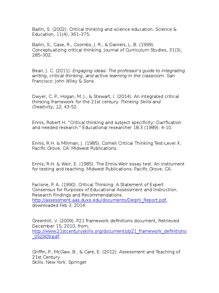 Critical Thinking in Education Research | PDF