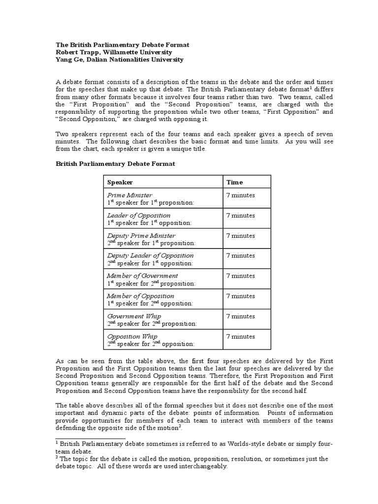 Parliamentary debate speaker roles image