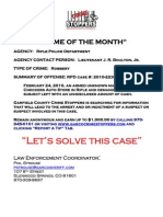 "Let's Solve This Case": "Crime of The Month"