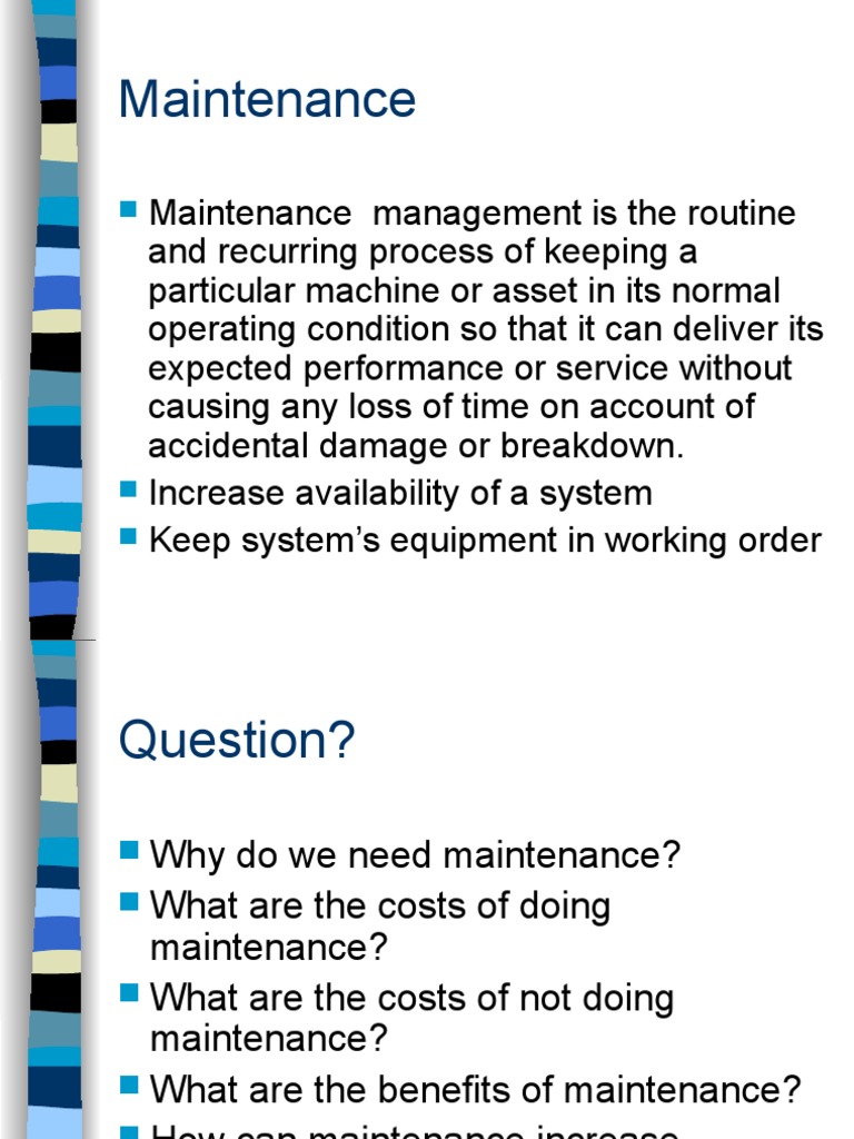 Maintenance Management Guide | PDF | Industries | Production And ...