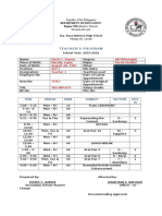 Form 29: Teacher'S Program